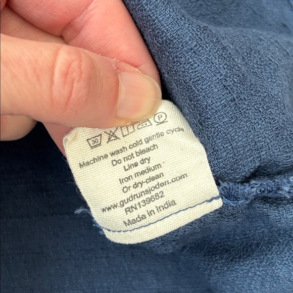 Gudrun Sjoden Organic Cotton Lagenlook Tunic Blue M - Picture 6 of 6